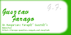 gusztav farago business card